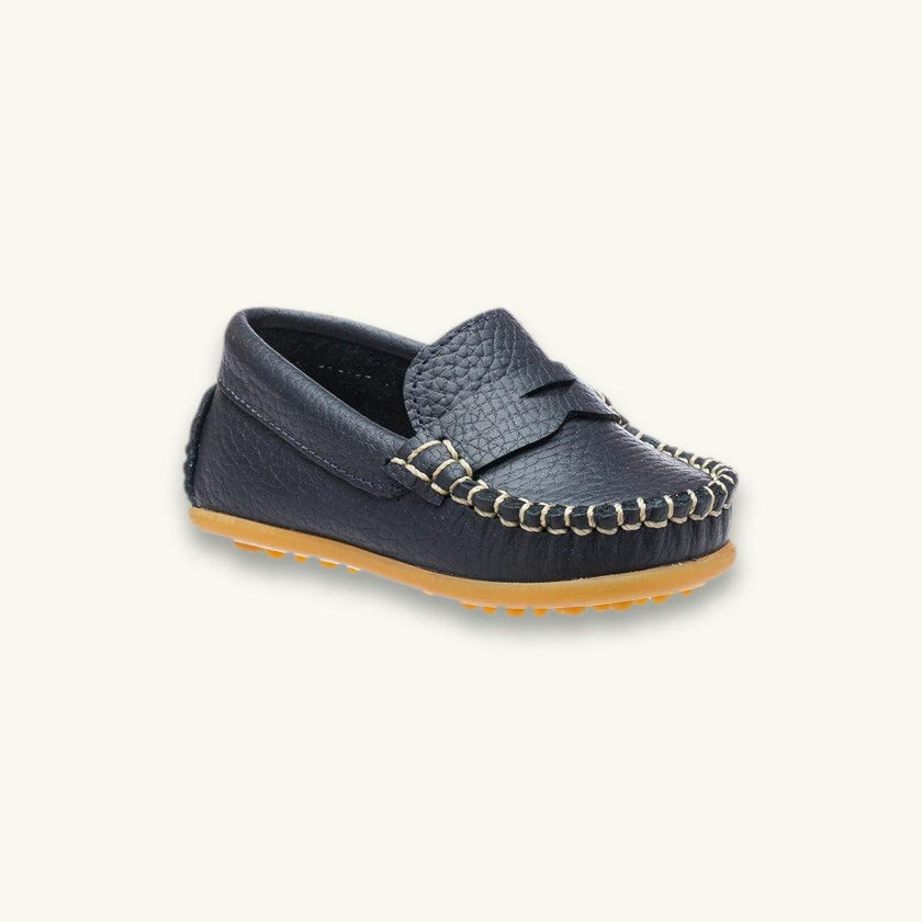Toddler Alex Driver Moccasin | Blue Leather