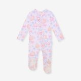Posh Pumpkins Footie Ruffled Zippered One Piece
