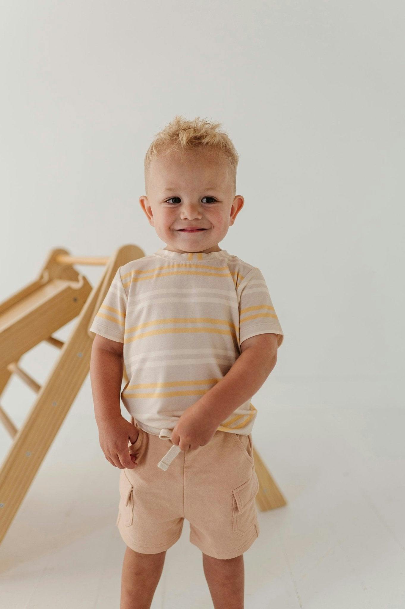 Boy's Short Sleeve Tee in Multi Stripe