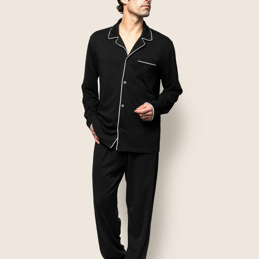 Men's Pima Pajama Set in Black
