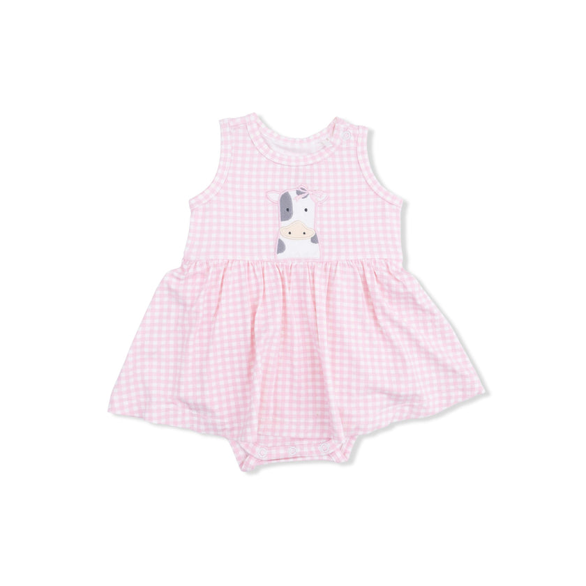 Cute Farm Animals Appliques - Tank Bodysuit Dress