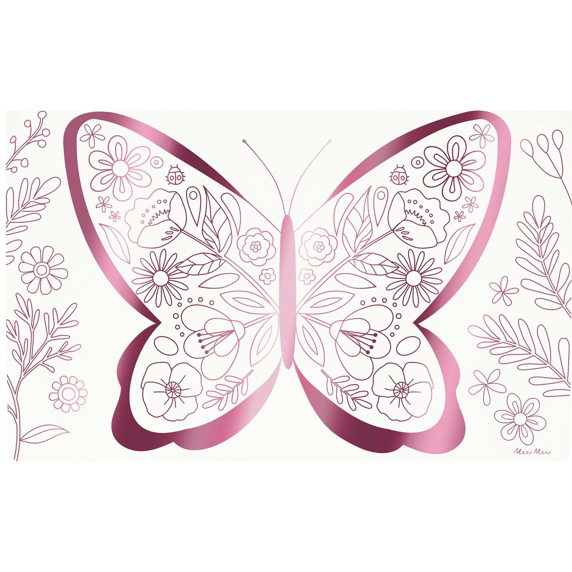 Butterflies & Flowers Coloring Placemats