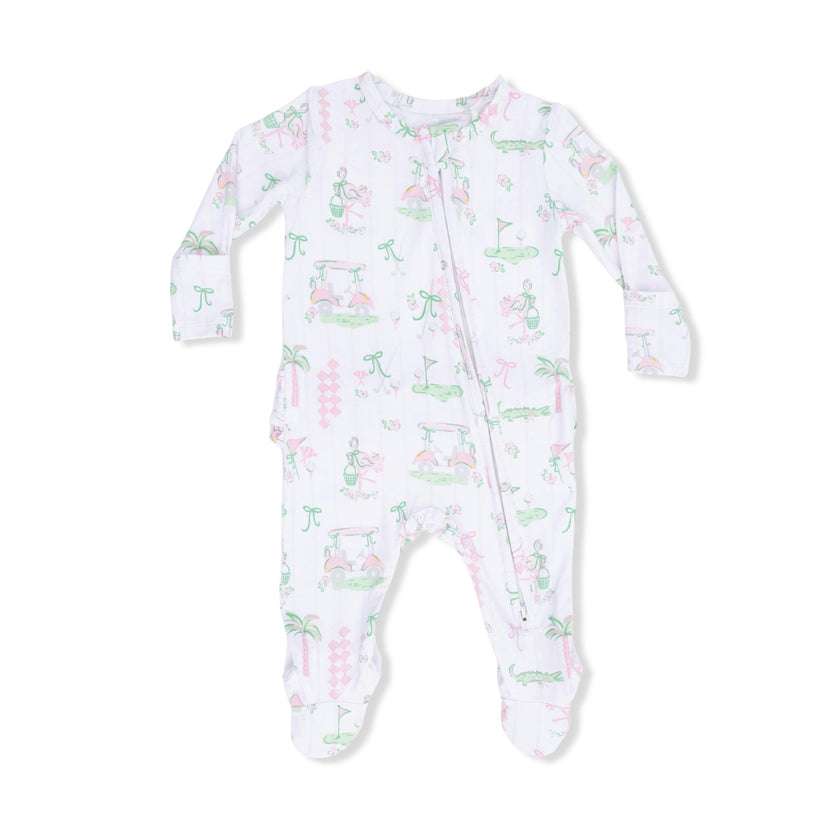 Pretty Golf - 2 Way Ruffle Back Zipper Footie