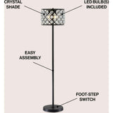 Elizabeth 60" Crystal/Metal LED Floor Lamp