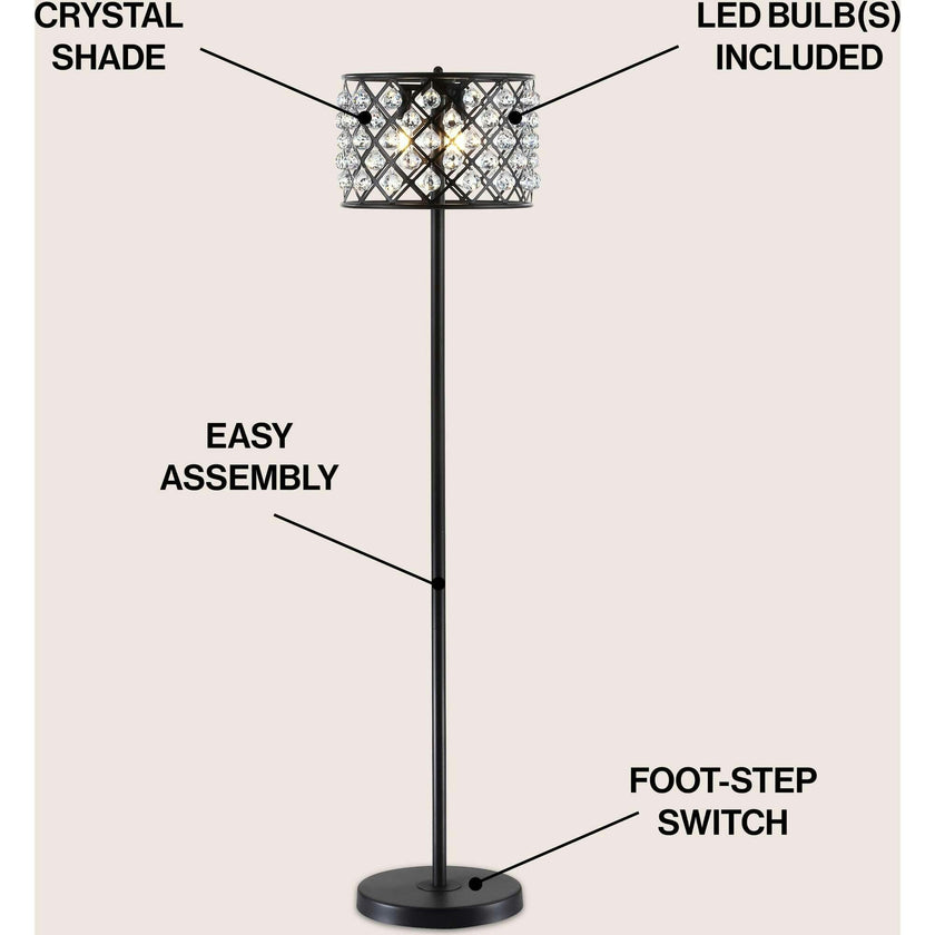 Elizabeth 60" Crystal/Metal LED Floor Lamp