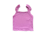 Pink Ruffle Strap Tank Top