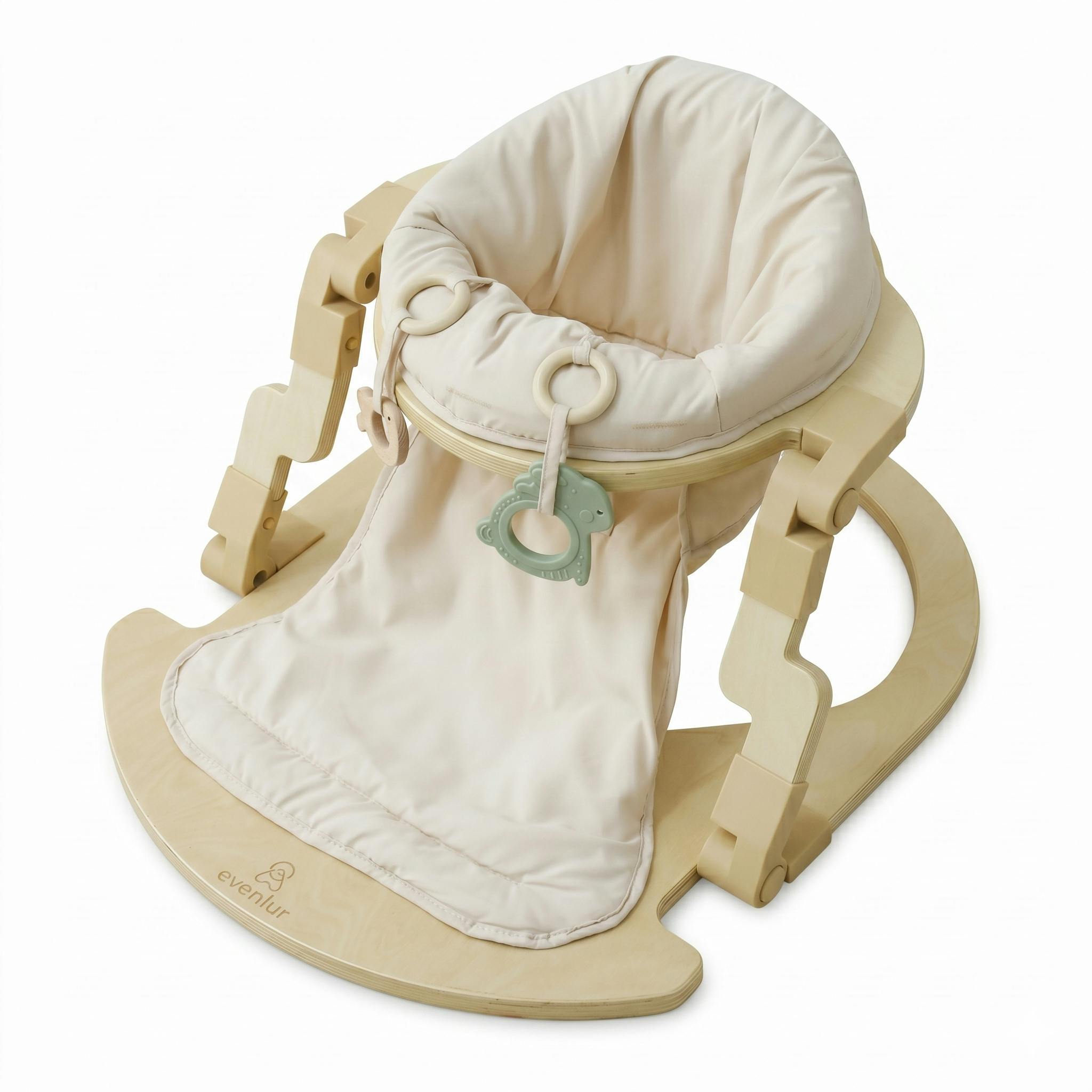 Oakling Foldable Wooden Baby Activity Seat | Plush Sit-Up Play Seat for 10 to 18 Months