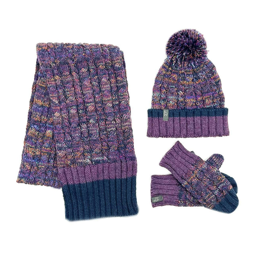 Kids Braided Rib Trim Scarf