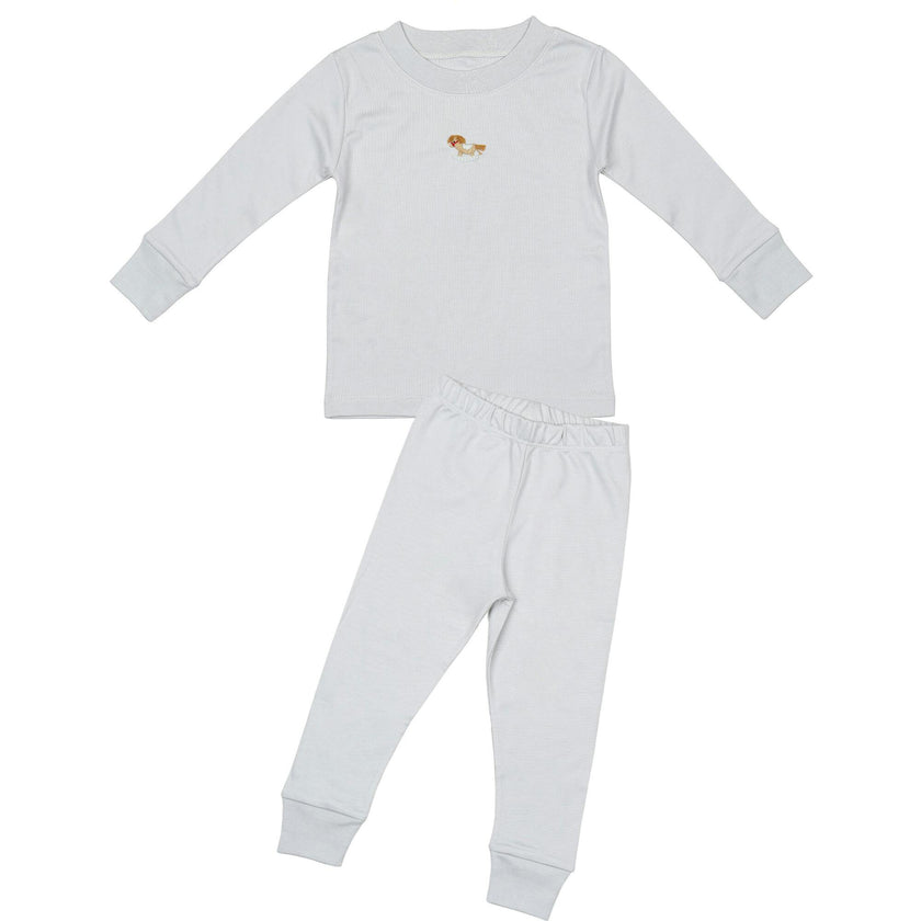 Pima Embroidered Pajama Set in Rocking Horse