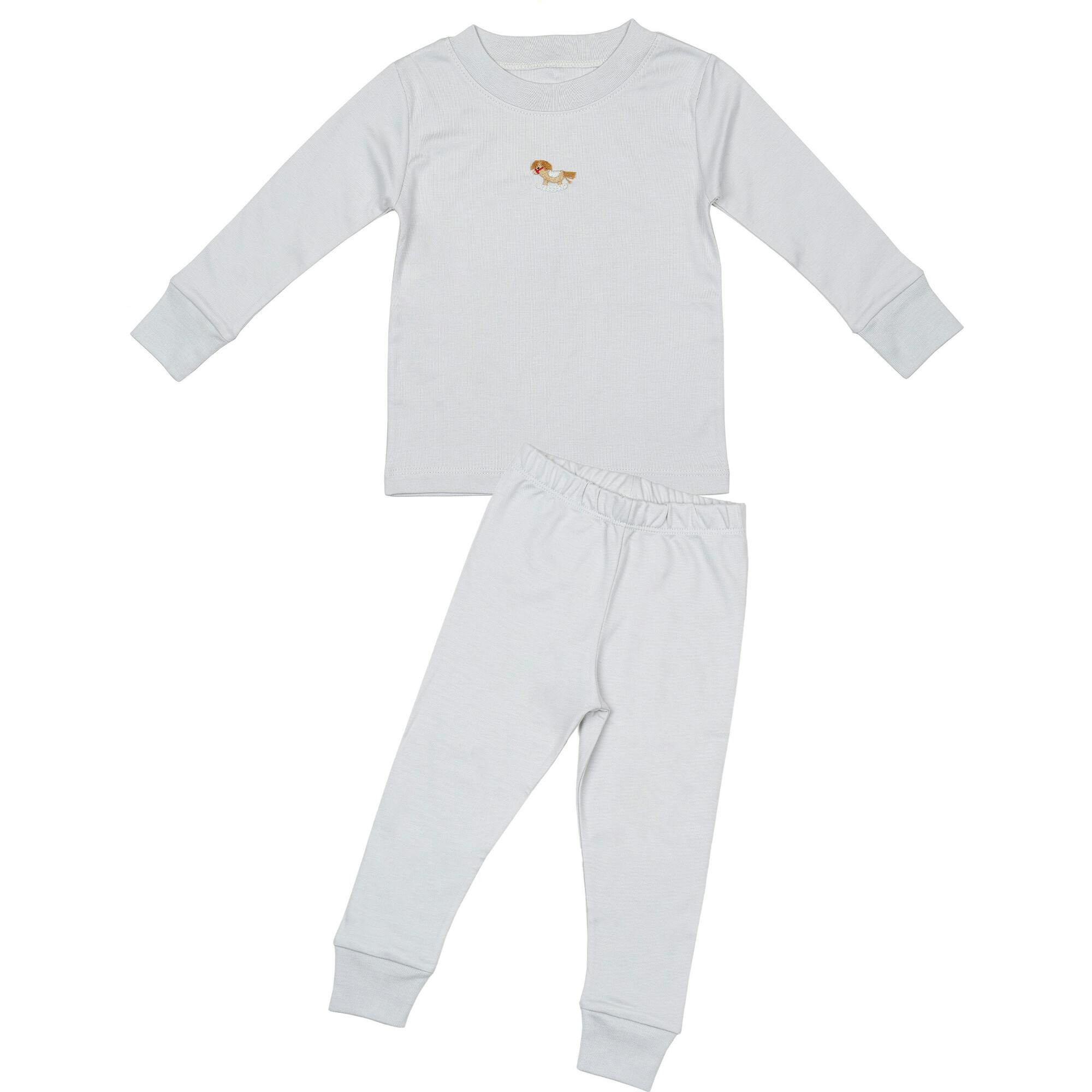 Pima Embroidered Pajama Set in Rocking Horse