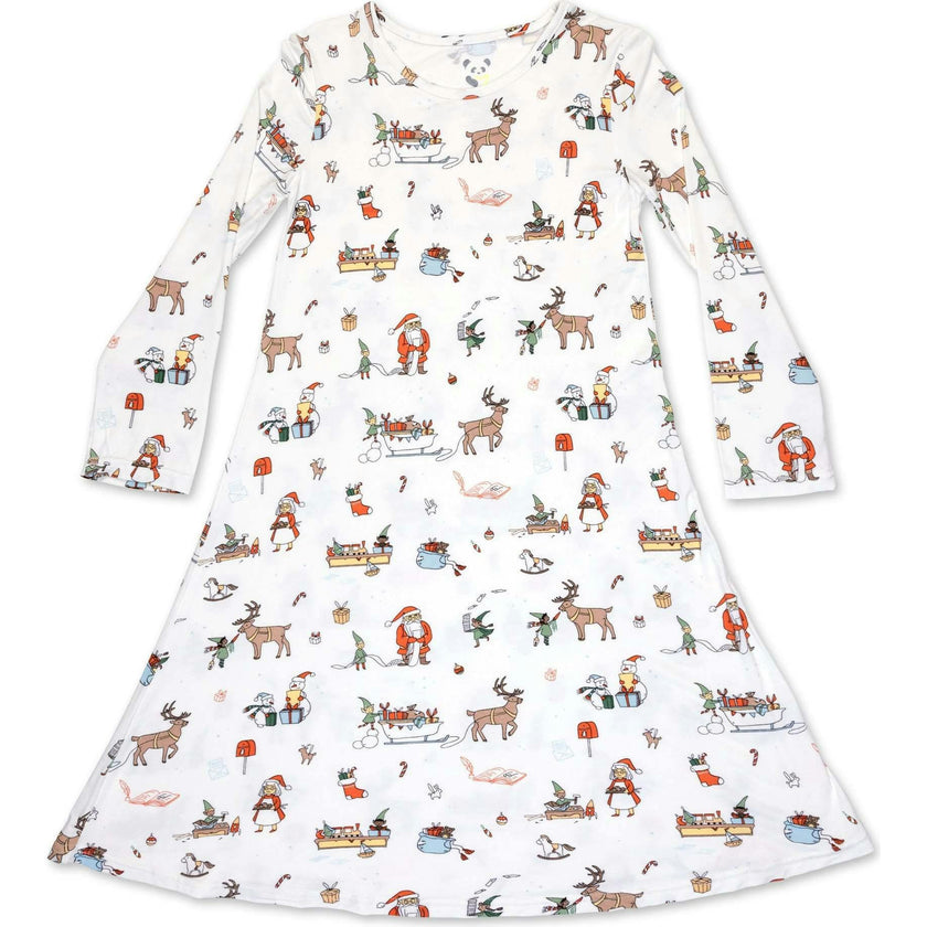 Santa's Workshop Bamboo Girls' Long Sleeve Dress