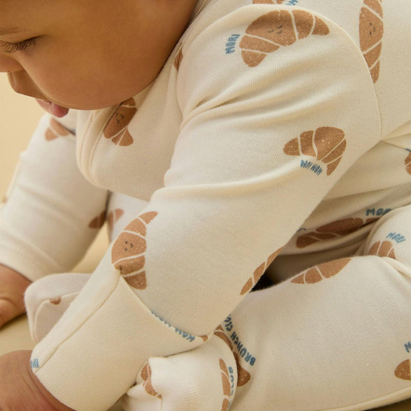 Petit Croissant Clever Zip Baby Pajamas