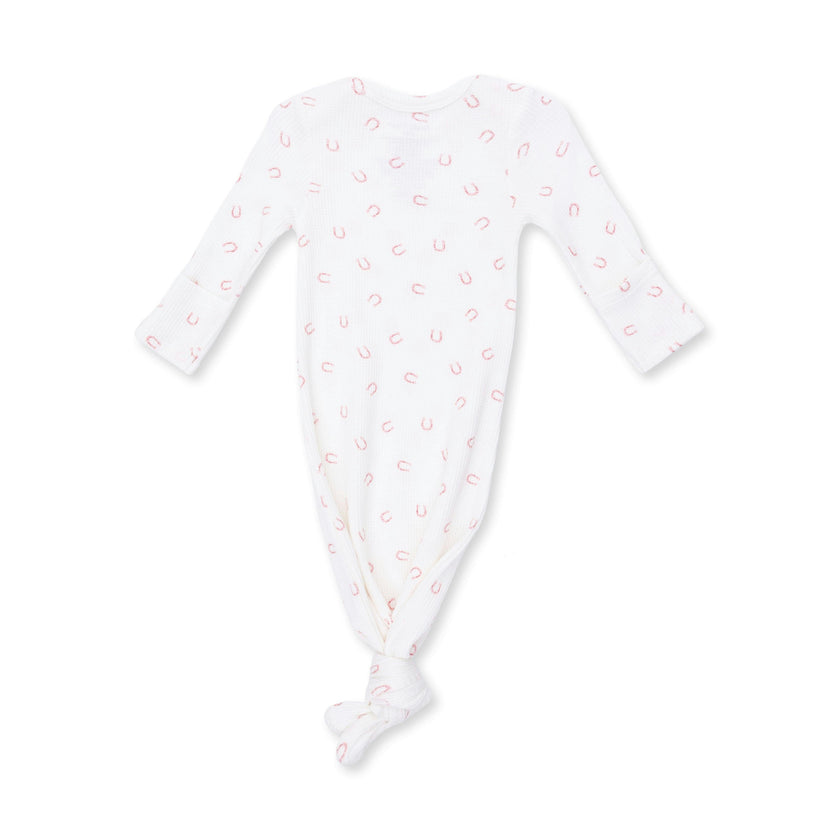 Little Horseshoes Pink - Knotted Gown and Knot Headband