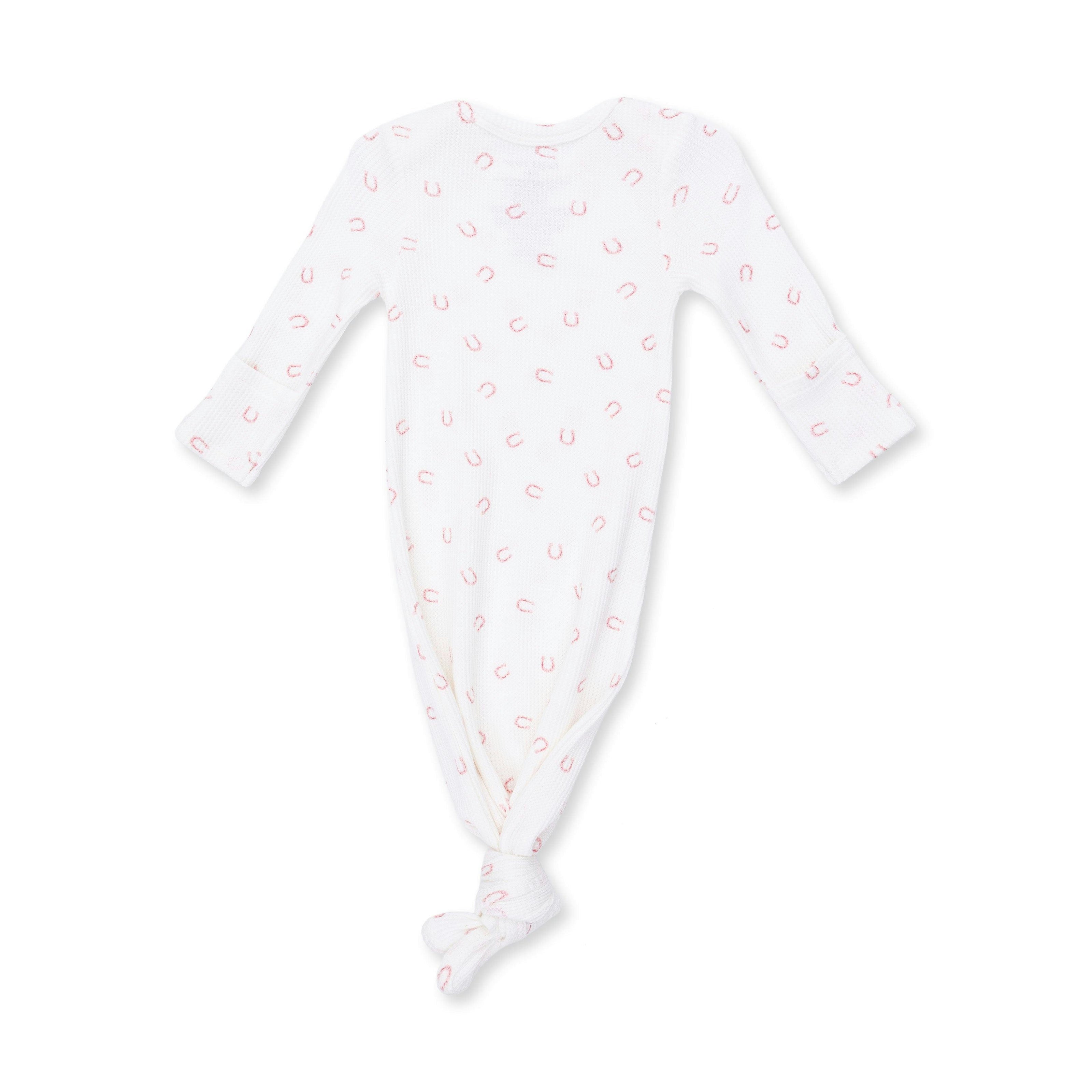 Little Horseshoes Pink - Knotted Gown and Knot Headband