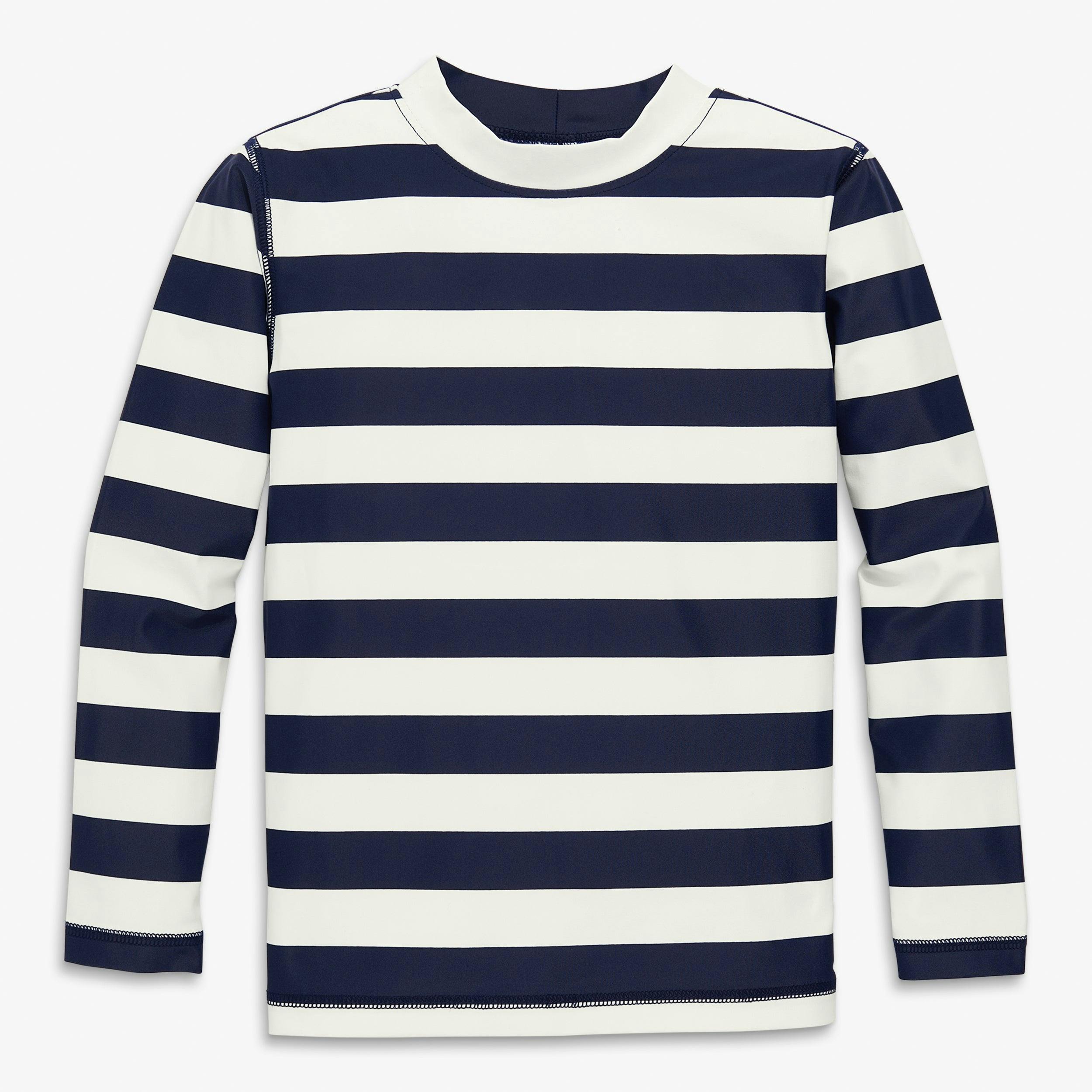 Kids long sleeve rash guard in stripe