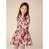 Original Print Boat Neck Long Sleeve Pocket Play Dress, Multi