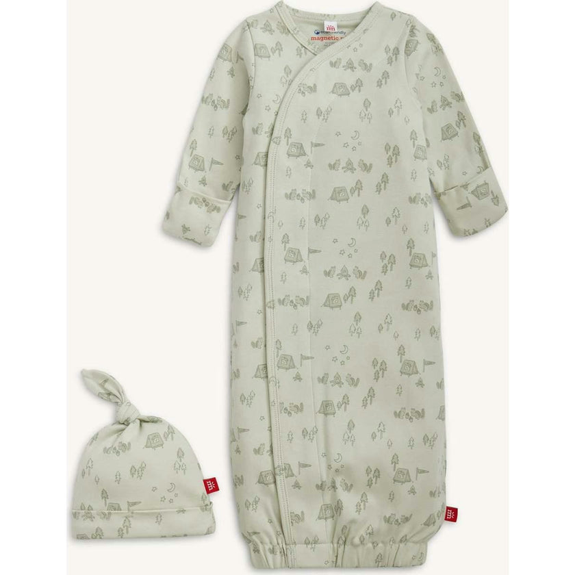 Base Camp Buddies Org Cot Mag Gown + Hat Set
