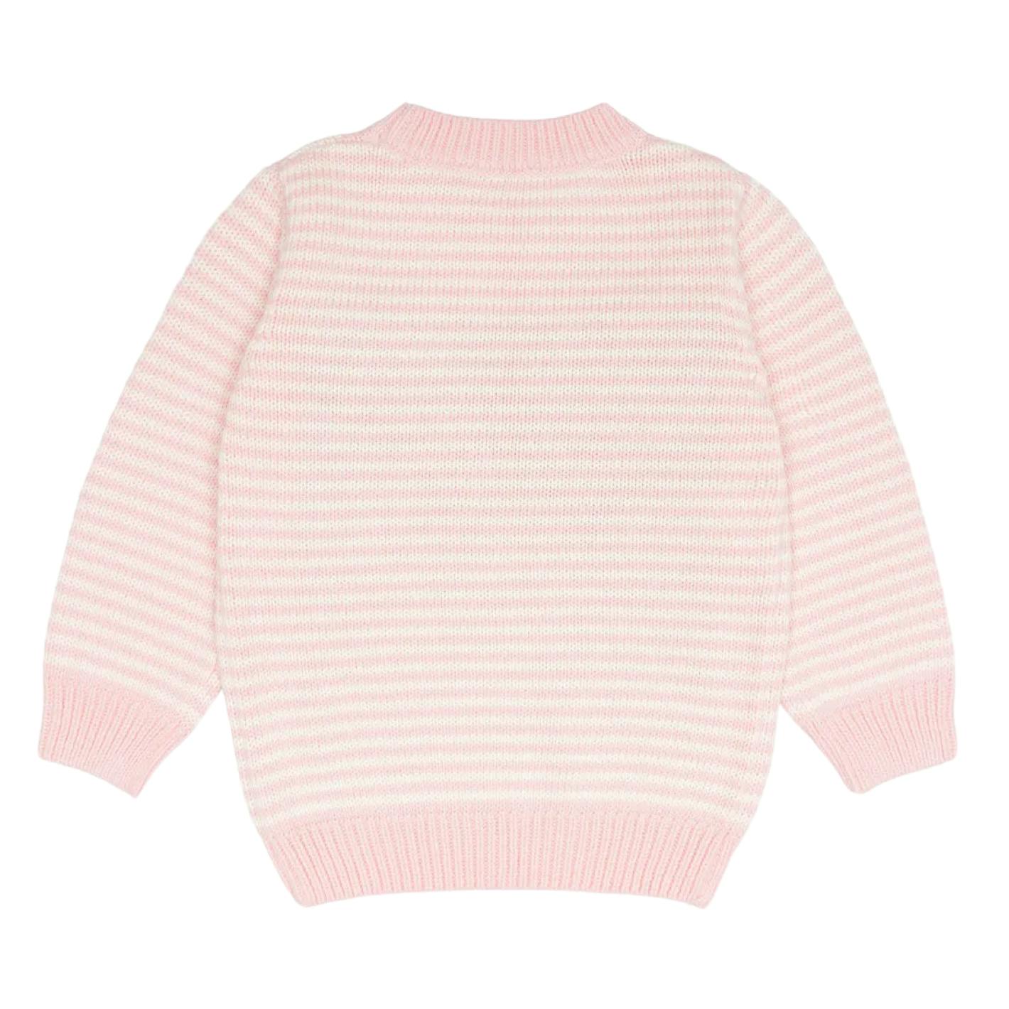 unisex pink and cream stripe knit sweater