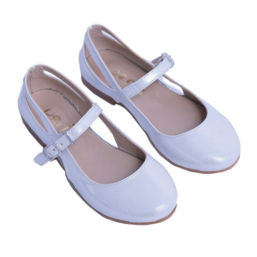White Glossy Mary Jane Shoes