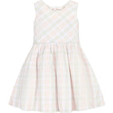 Organic Stretch Poplin Button Back Party Dress, White