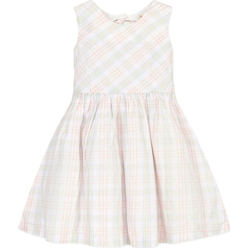 Organic Stretch Poplin Button Back Party Dress, White