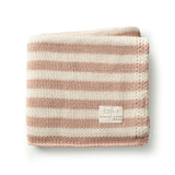 Iconic Stripe Knit Baby Blanket - Blush
