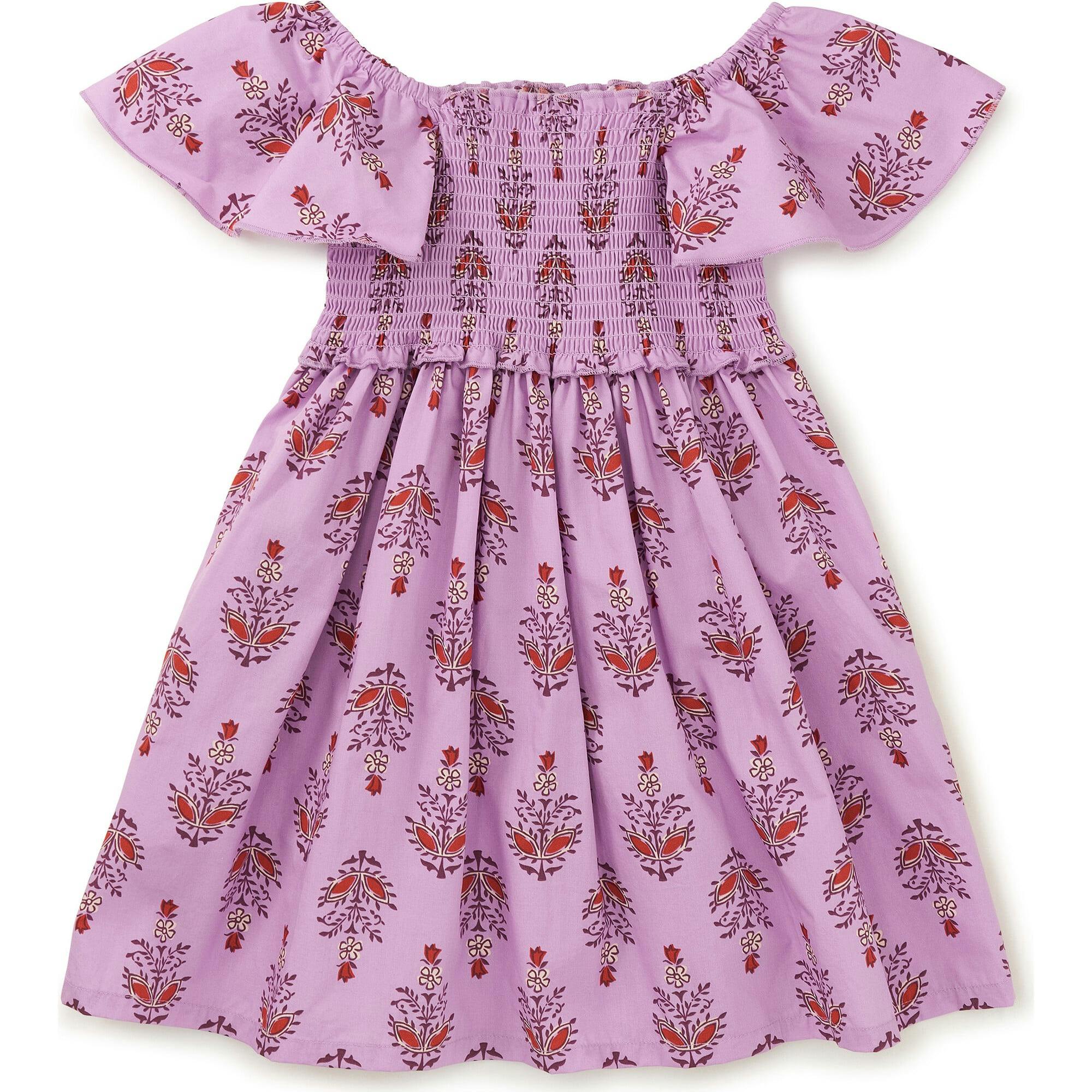 Flutter Sleeve Smocked Dress, Pink