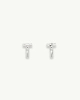 Monogram Studs in Silver