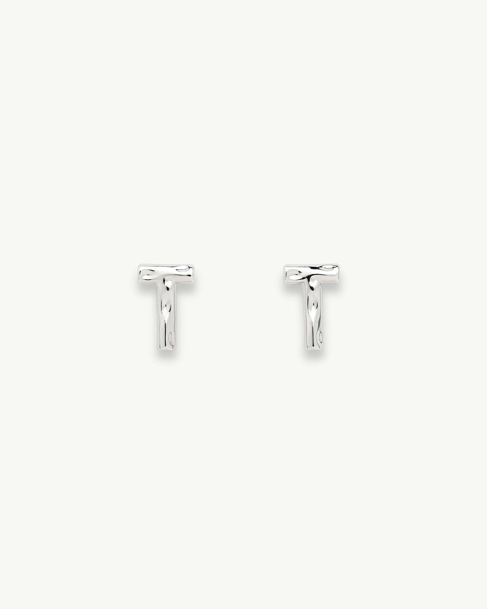Monogram Studs in Silver