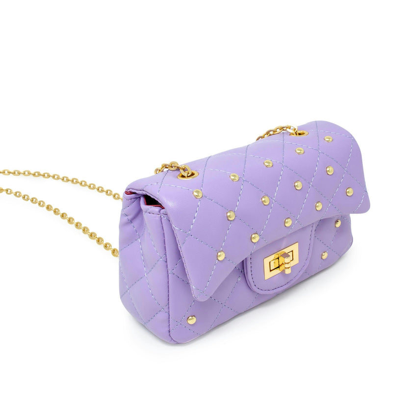 Classic Quilted Stud Flap Mini Handbag
