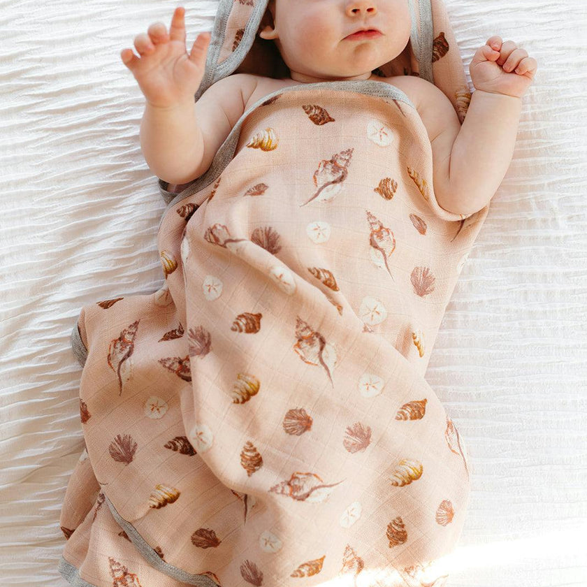 Coastal Crab Hooded Swaddle Blanket