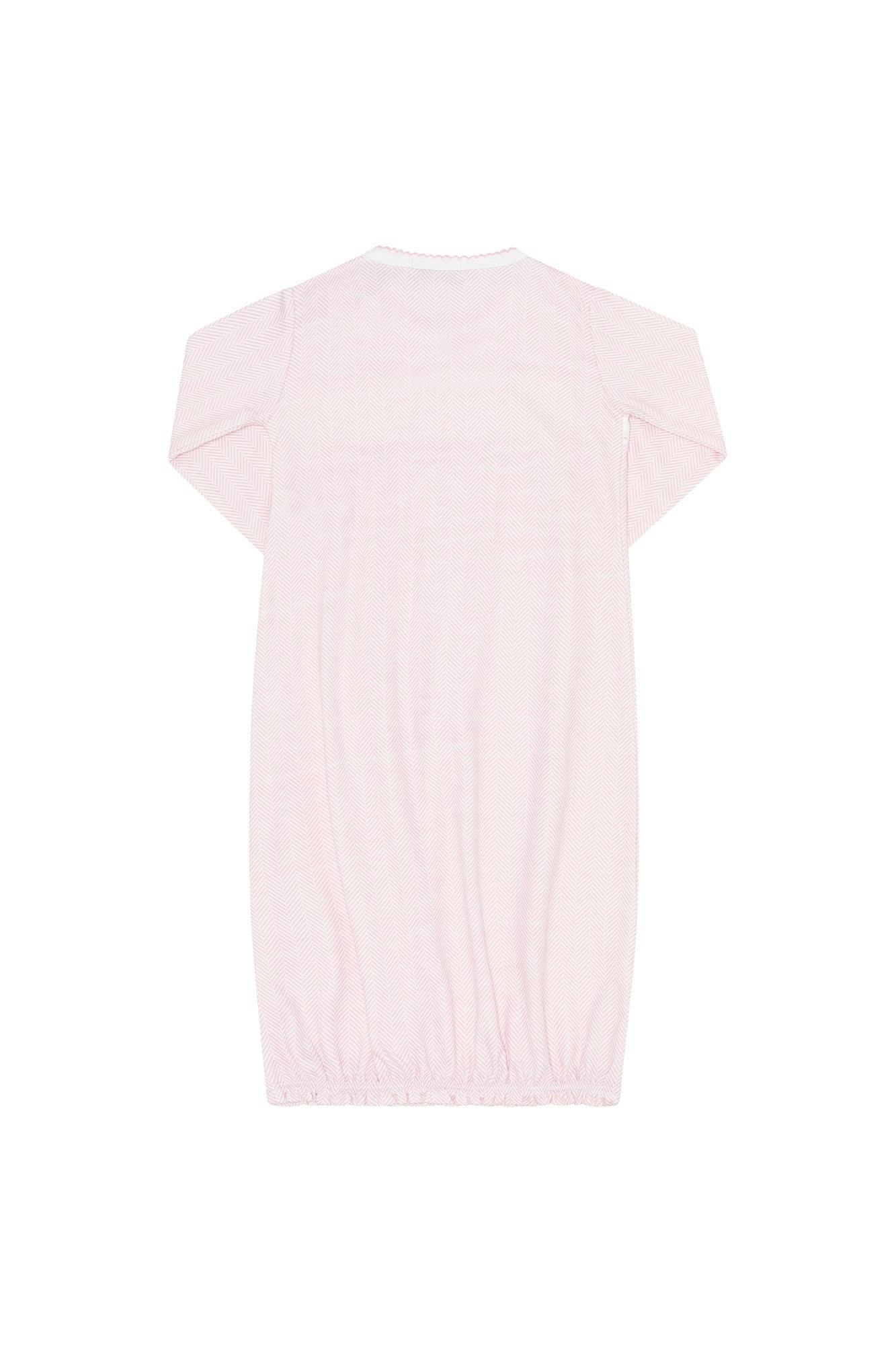 Pink Herringbone Embroidered Gown