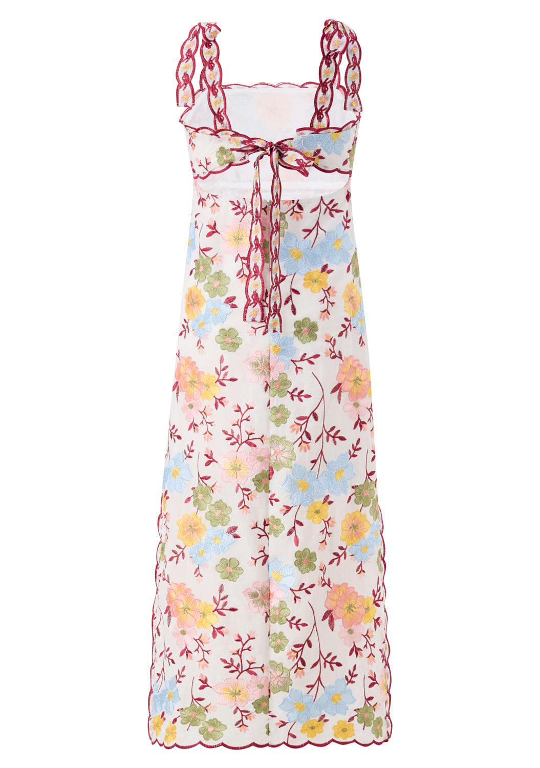 Penelope Cotton Embroidery Maxi Dress