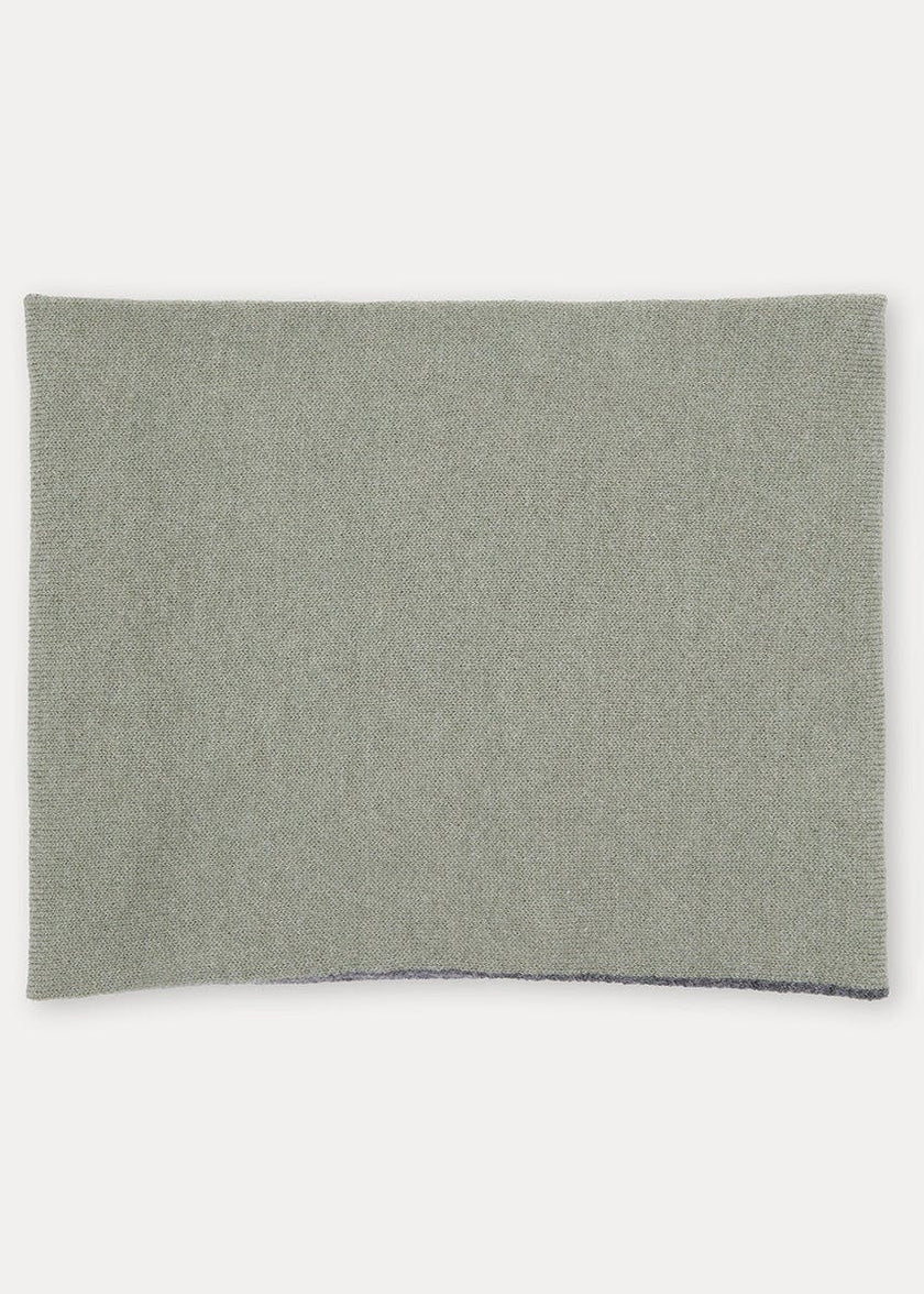 The Cashmere Grey Green Reversible Snood