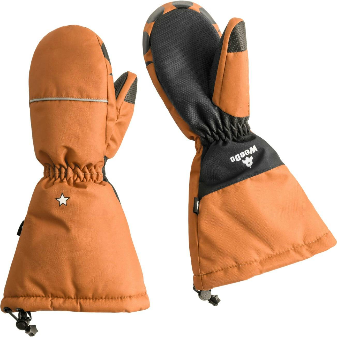 Foxdo Golden Elastic Long Cuff Mittens, Brown