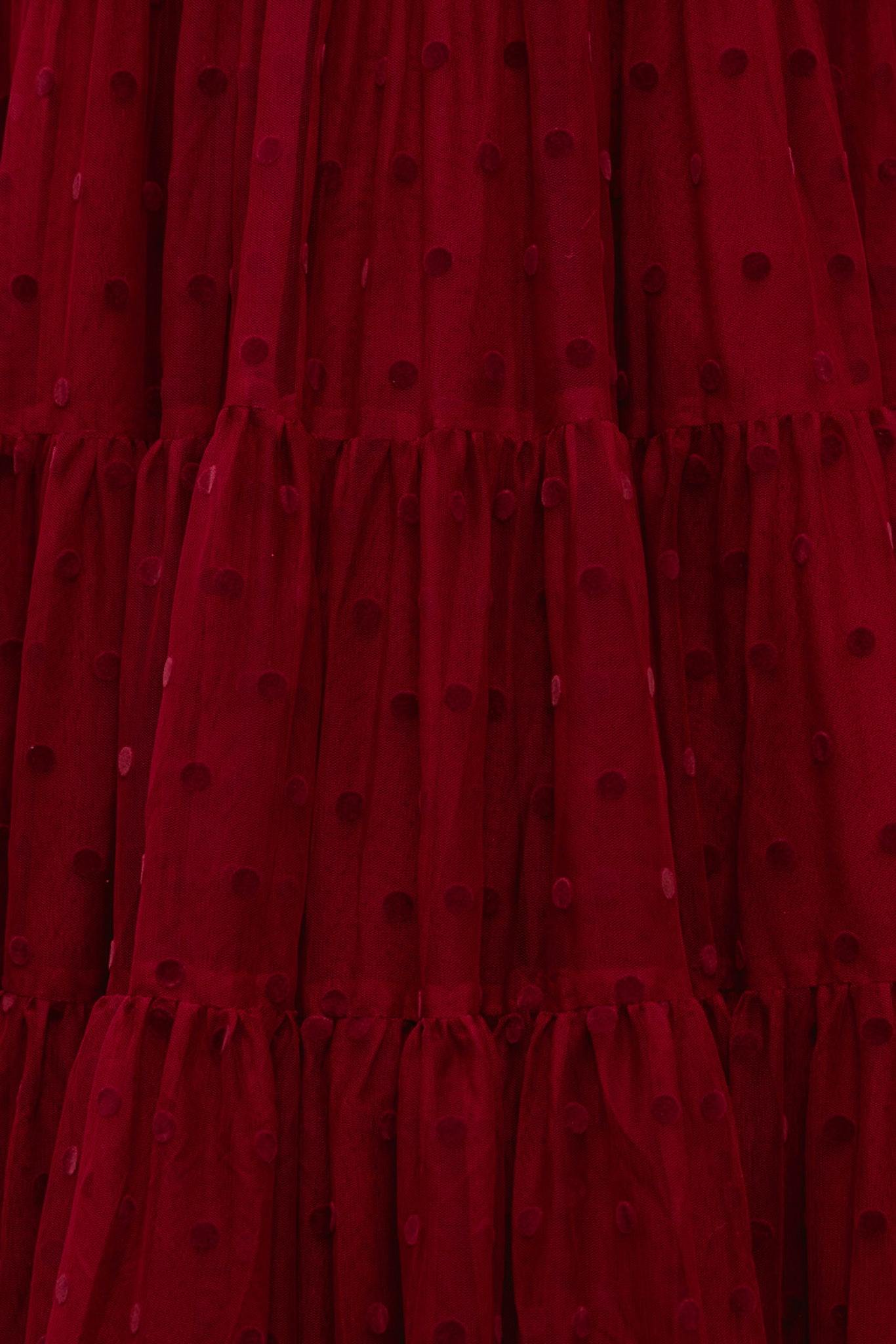 Mini Solange Dress in Burgundy Tulle