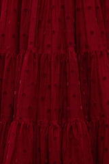 Solange Dress in Burgundy Tulle