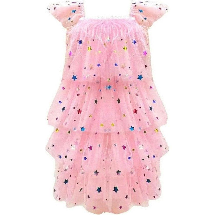 Feather Rainbow Stars Tulle Dress