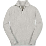 Organic Long Sleeve Half Zip Cable Pullover Sweater, Grey