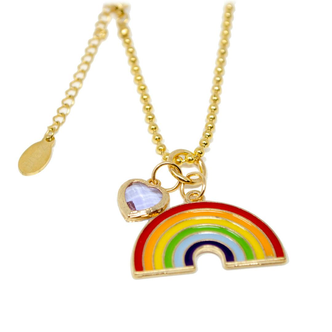 Rainbow and Heart Necklace