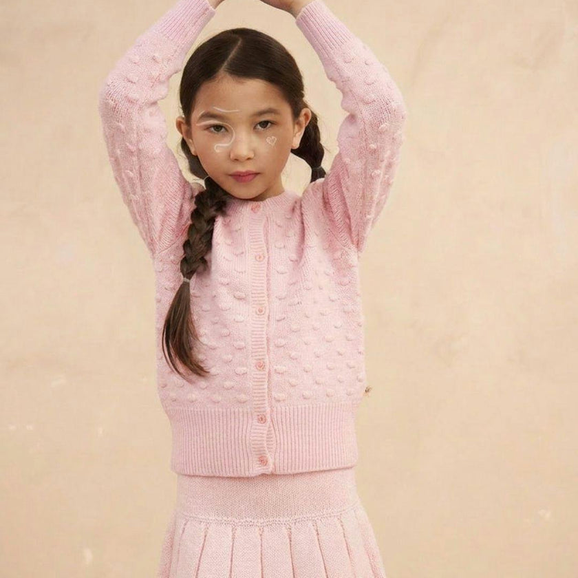 Popcorn Knit Cardigan | Blush