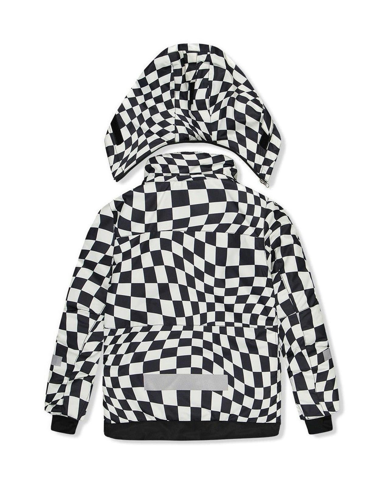 Two Piece Teknik Snowsuit White Checkered Print