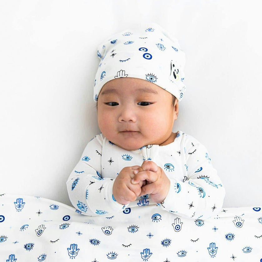Eye Bamboo Swaddle & Beanie Set
