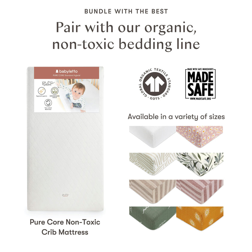 Pure Core Crib Mattress w/ Hybrid Quilted Waterproof Cover (2-Stage)