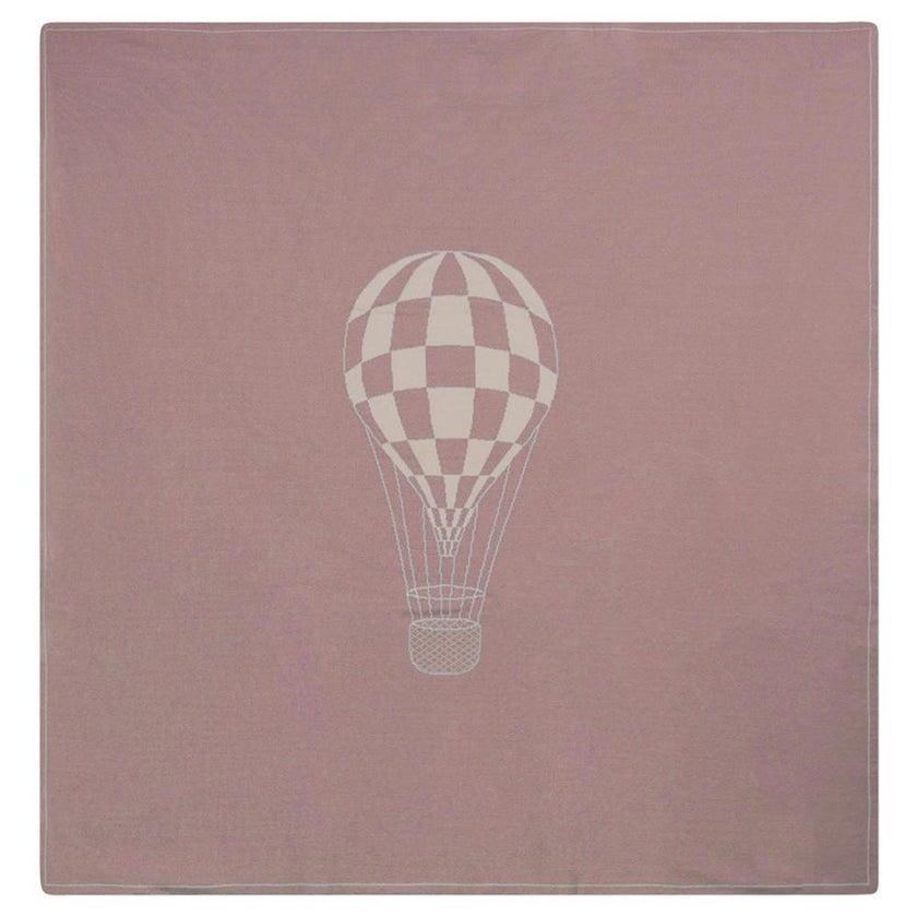 Hot Air Balloon Checkered Knit Blanket
