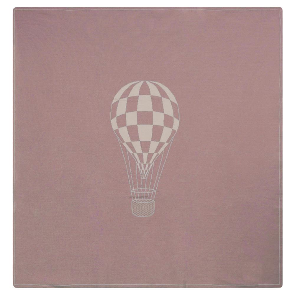 Hot Air Balloon Checkered Knit Blanket