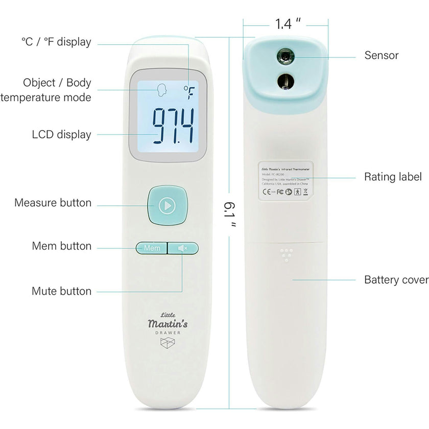 Non-Contact Forehead Infrared Thermometer - Blue