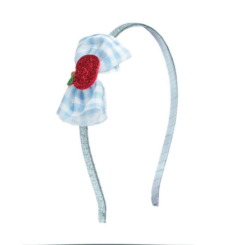 Apple Gingham Tulle Bow Headband