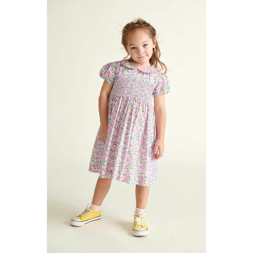 Made With Liberty Fabric Smocked Girls Dress Crisantha