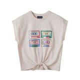 Tie Front Graphic Tee | White Cassette